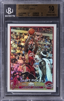 2003/04 Topps Chrome Refractor #111 LeBron James Rookie Card – BGS PRISTINE 10